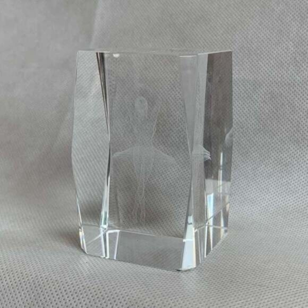 3D Laser Etched Crystal Glass Ballerina Paperweight Dancing Ballet Figurine Box - Picture 2 of 4